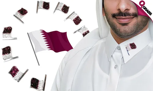 Qatar Flag Bracelet & Brooch!